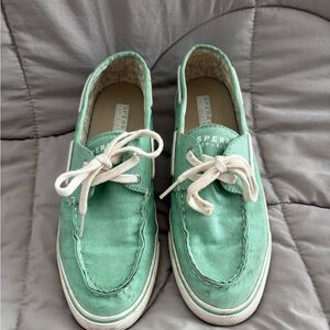 Sperry Women's Mint Green Canvas Sneakers
